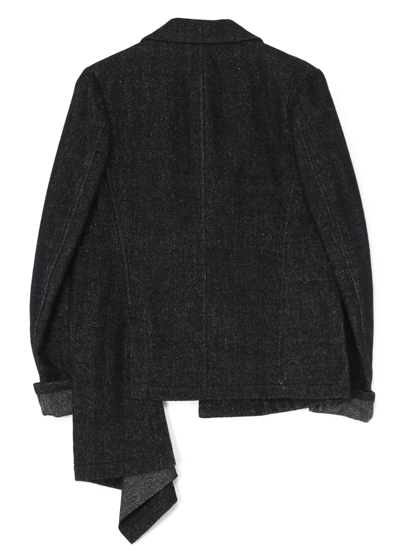 WOOL/LINEN NEPPY HERRINGBONE LEFT SLIT DETAIL JACKET sold by Yohji Yamamoto product image thumbnail 3