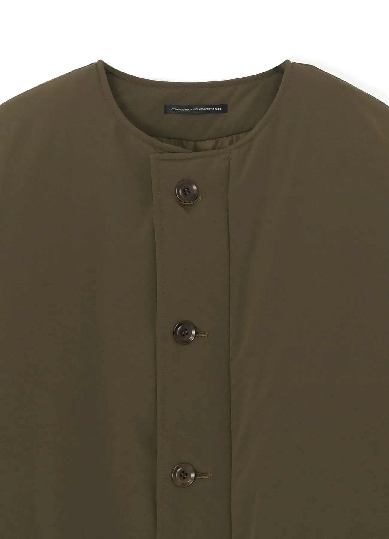 TYPEWRITER POLYESTER COLLARLESS COAT sold by Yohji Yamamoto product image thumbnail 4