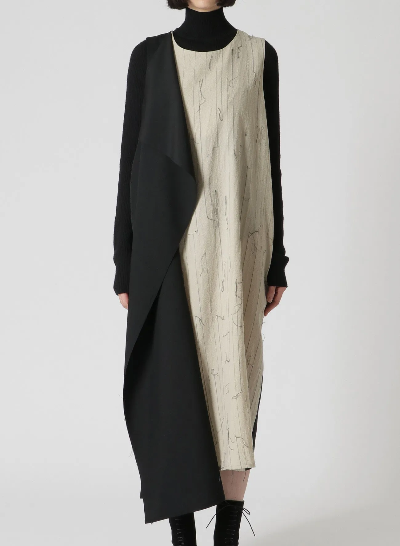 WOOL RIGHT FLAP DRESS sold by Yohji Yamamoto product image thumbnail 4