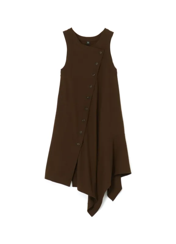 WOOL FLANNEL DRESS WITH DIAGONAL BUTTONS sold by Yohji Yamamoto