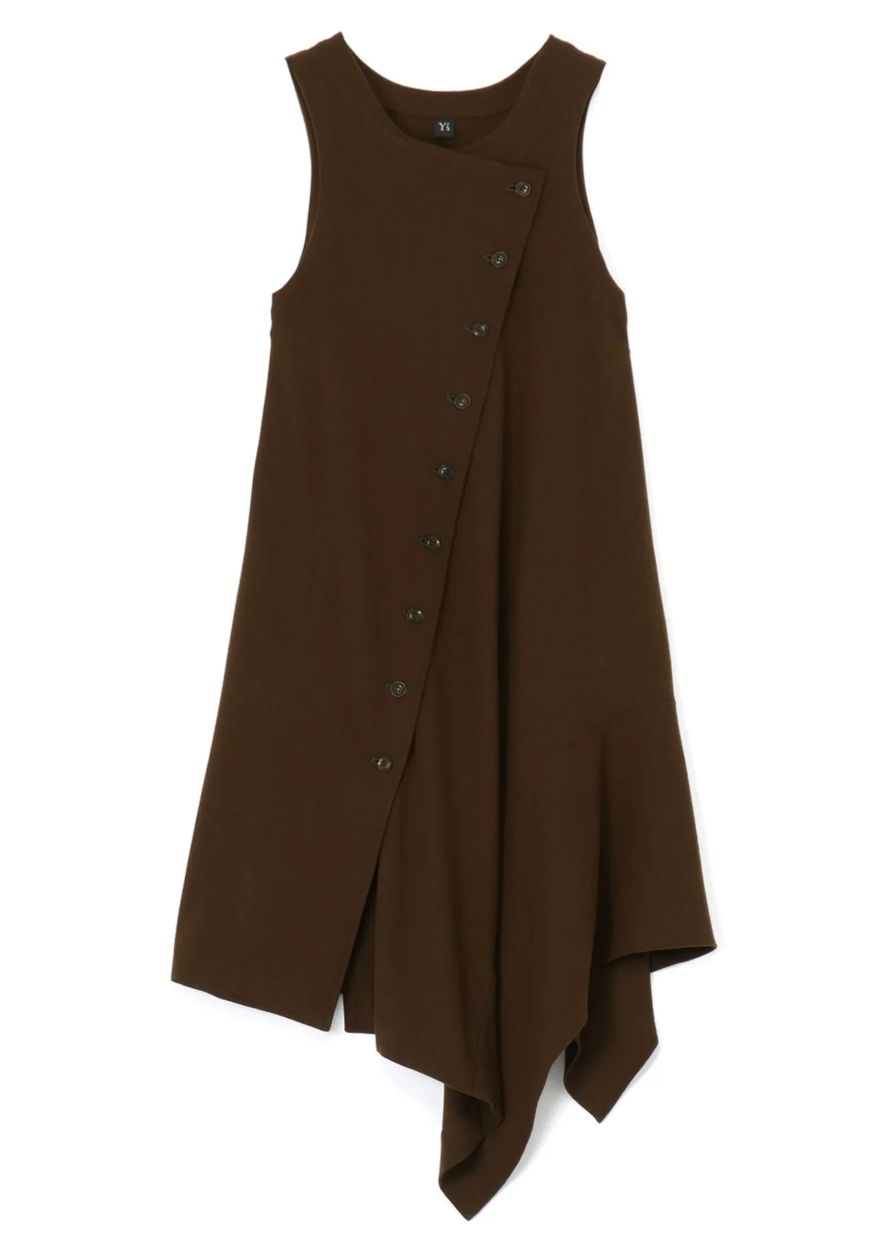 WOOL FLANNEL DRESS WITH DIAGONAL BUTTONS sold by Yohji Yamamoto product image thumbnail 2