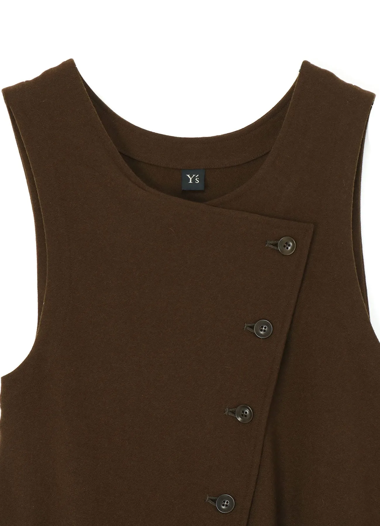 WOOL FLANNEL DRESS WITH DIAGONAL BUTTONS sold by Yohji Yamamoto product image thumbnail 4