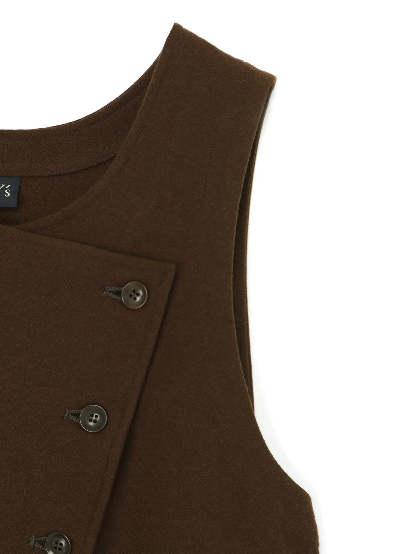 WOOL FLANNEL DRESS WITH DIAGONAL BUTTONS sold by Yohji Yamamoto product image thumbnail 5