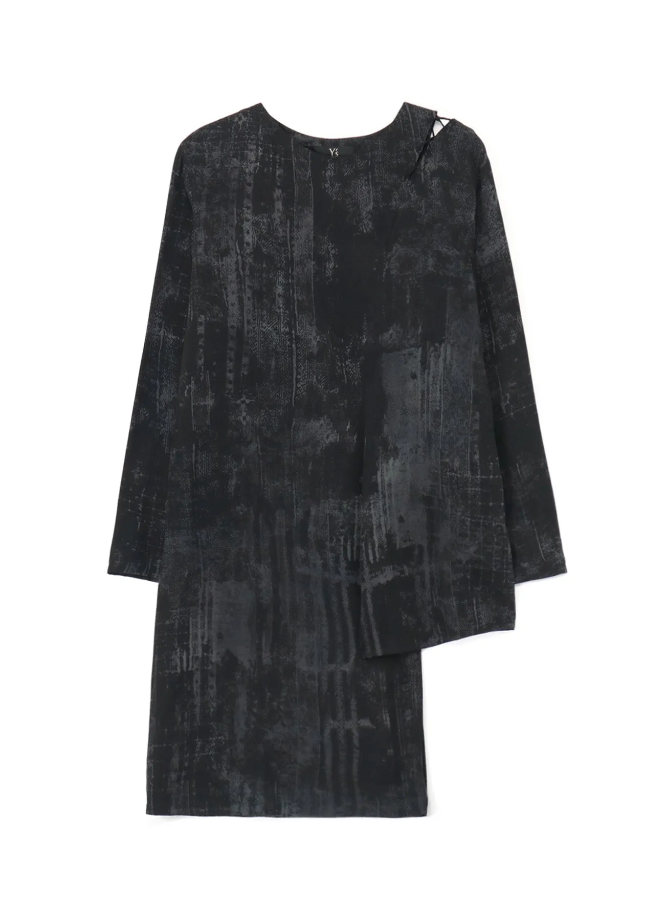 CUPRO/RAYON TWILL LACE-UP SHOULDER DETAIL TOP sold by Yohji Yamamoto