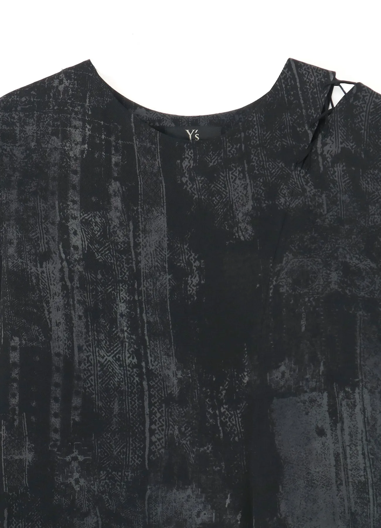 CUPRO/RAYON TWILL LACE-UP SHOULDER DETAIL TOP sold by Yohji Yamamoto product image thumbnail 4