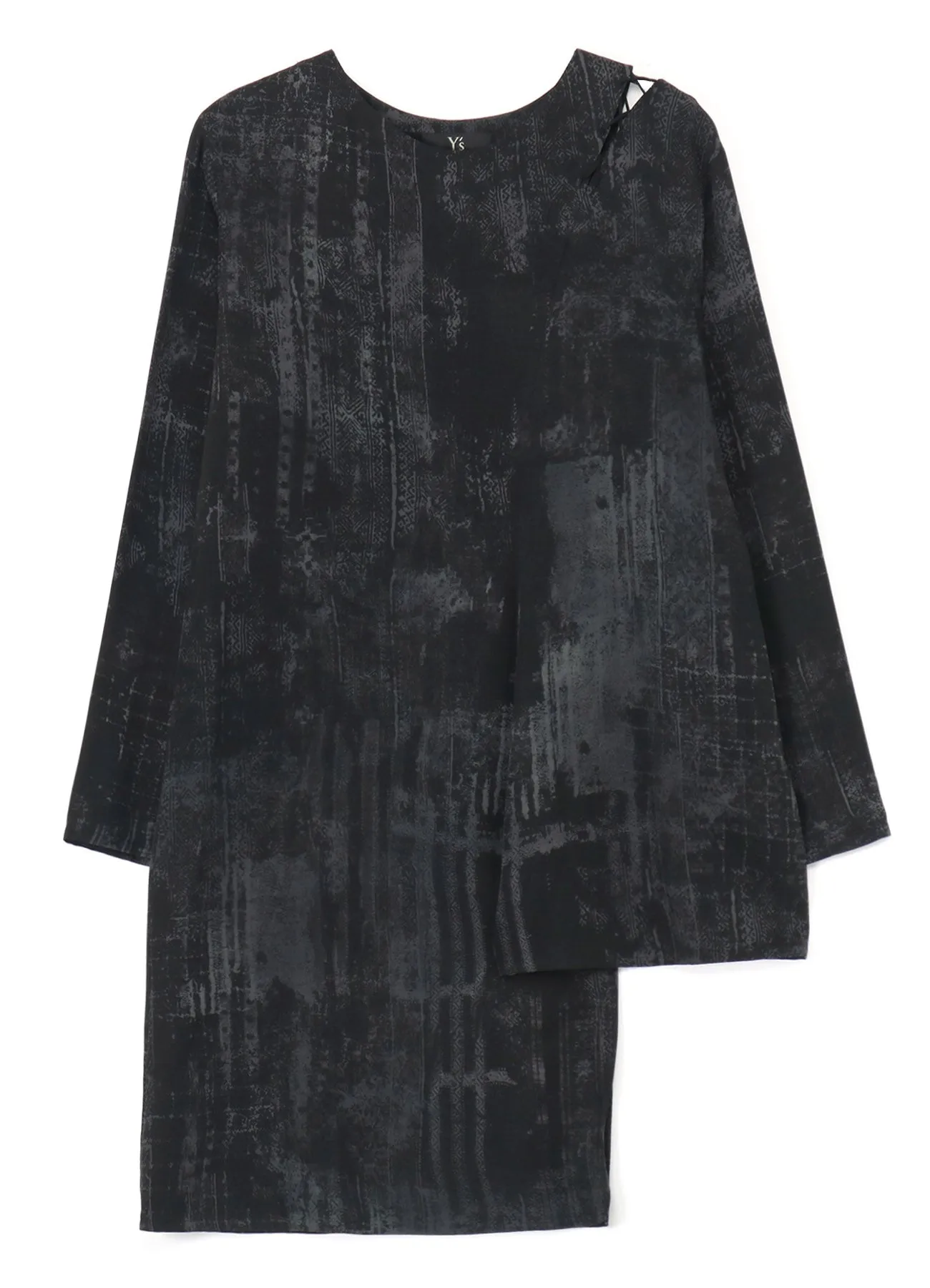 CUPRO/RAYON TWILL LACE-UP SHOULDER DETAIL TOP sold by Yohji Yamamoto product image thumbnail 2