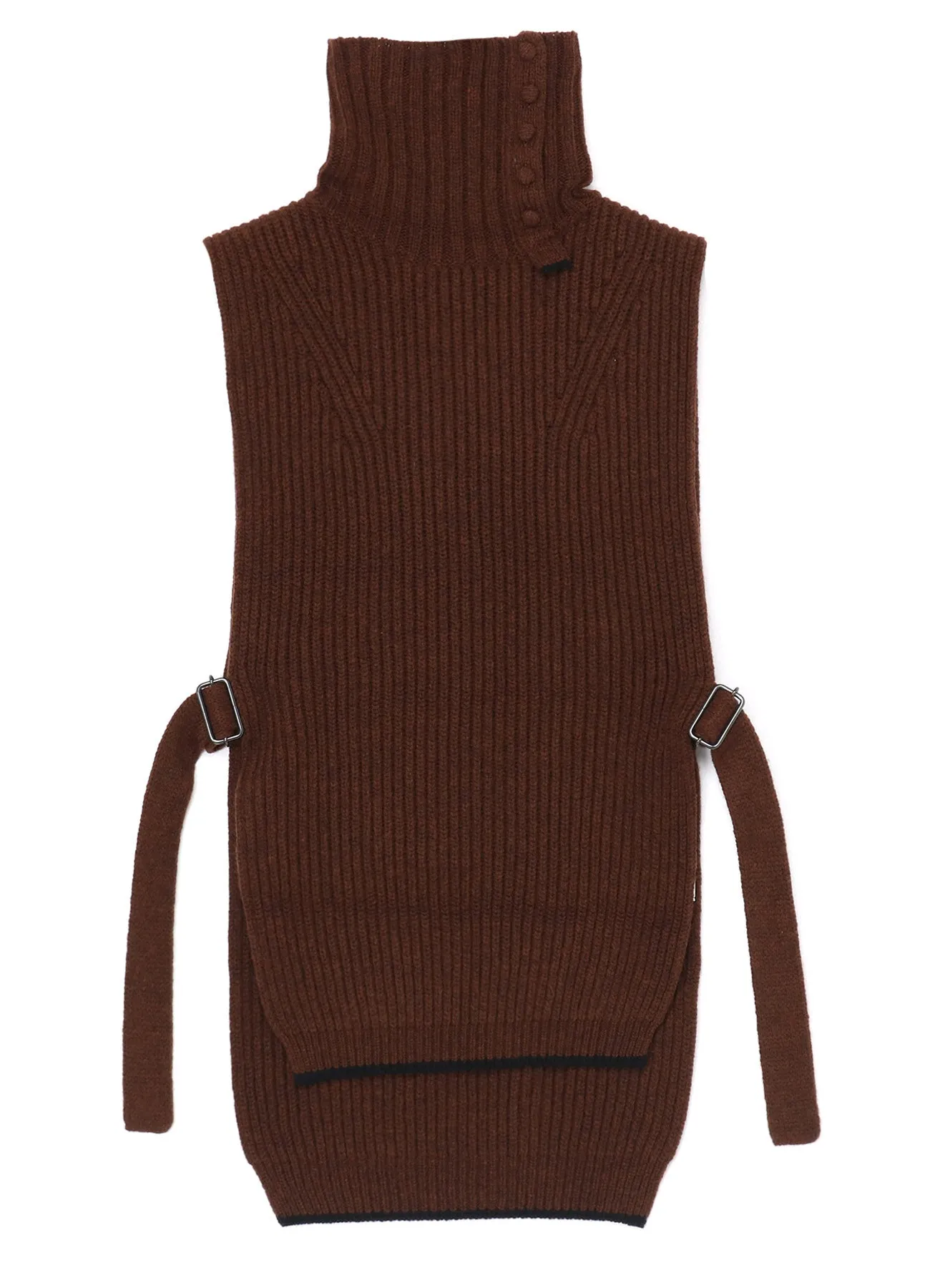 BUTTON-UP NECK DETAIL LAMBSWOOL BIB sold by Yohji Yamamoto product image thumbnail 2