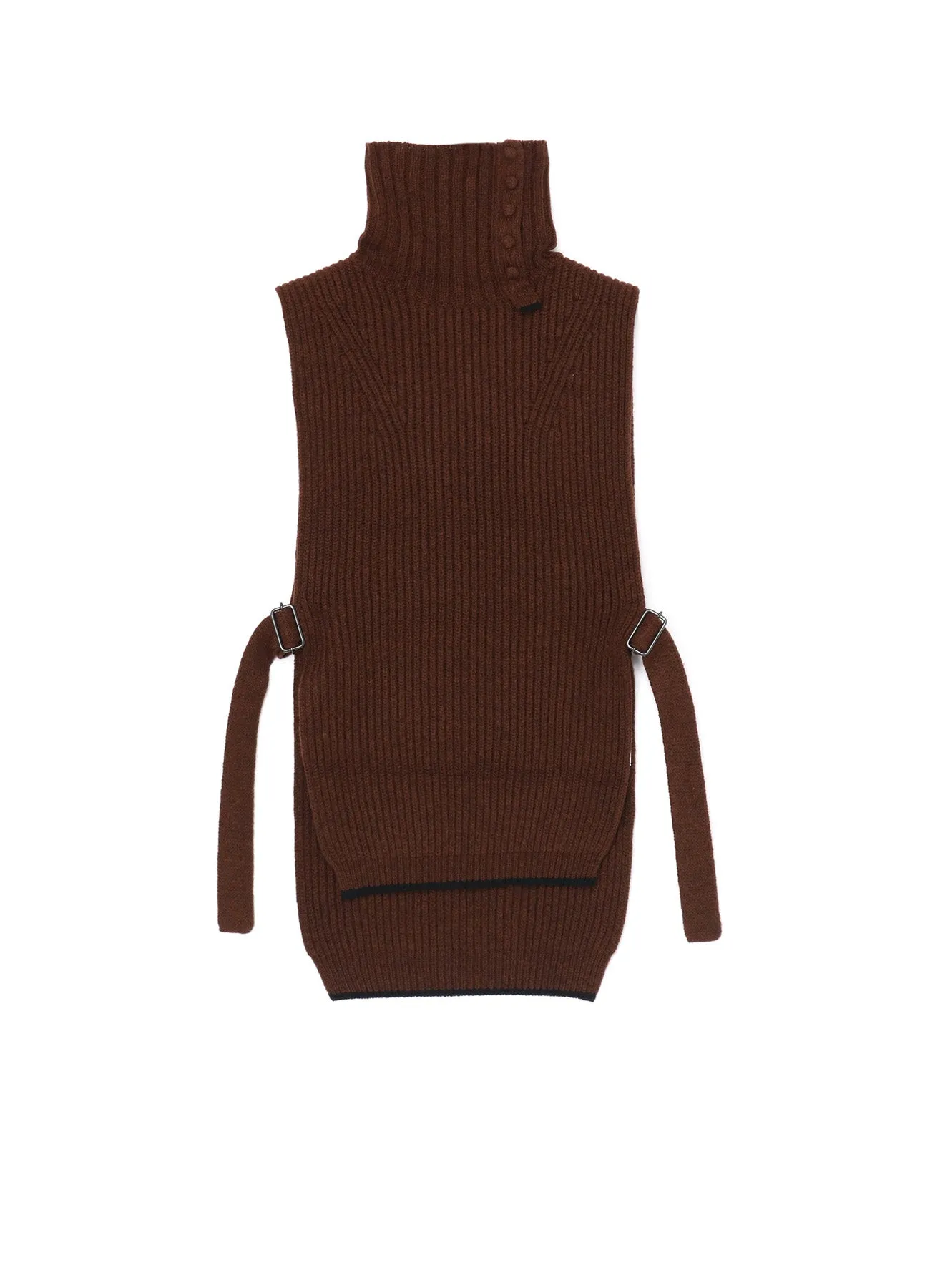 BUTTON-UP NECK DETAIL LAMBSWOOL BIB sold by Yohji Yamamoto