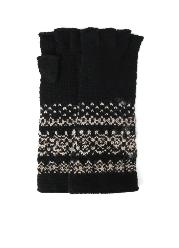 FAIR ISLE PATTERN FINGERLESS GLOVES sold by Yohji Yamamoto