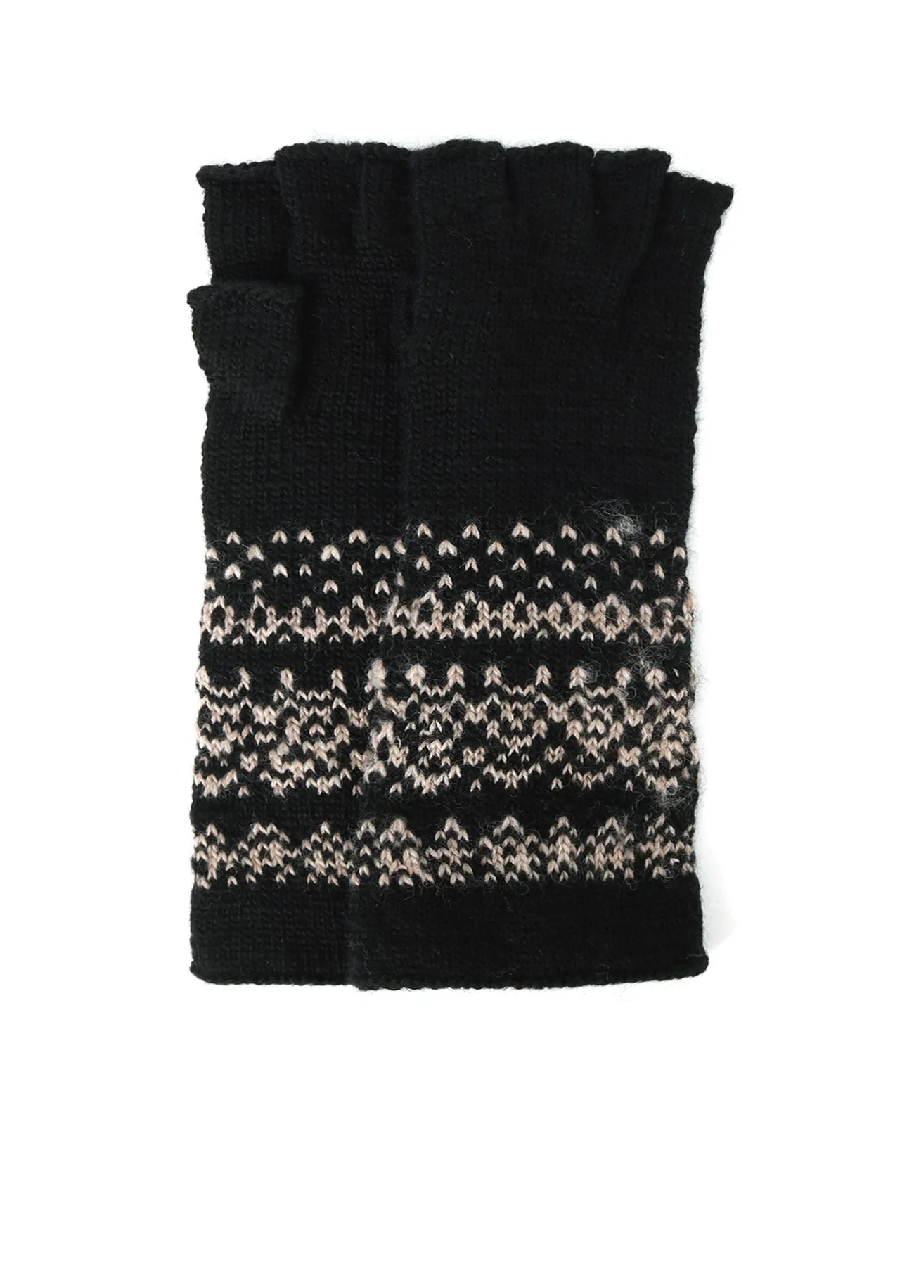 FAIR ISLE PATTERN FINGERLESS GLOVES sold by Yohji Yamamoto