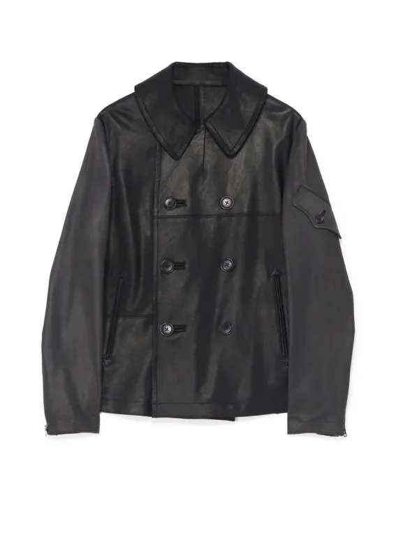 [Y's-Black Name]2 COLORS LEATHER DOUBLE FRONT BLOUSON sold by Yohji Yamamoto
