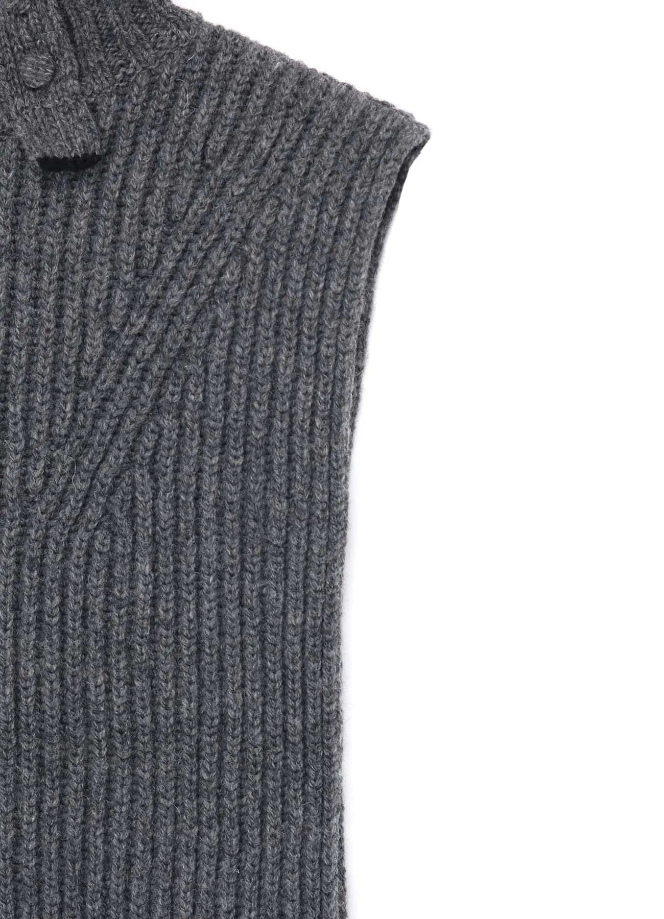 BUTTON-UP NECK DETAIL LAMBSWOOL BIB sold by Yohji Yamamoto product image thumbnail 5