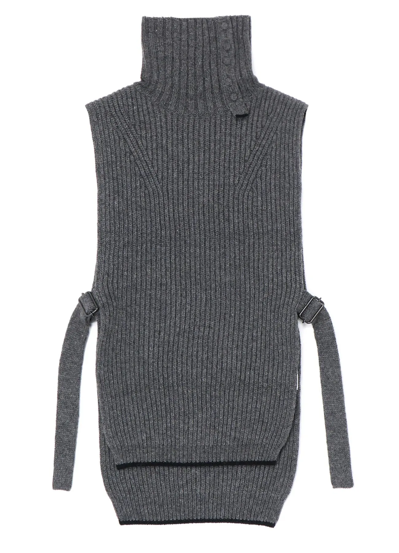 BUTTON-UP NECK DETAIL LAMBSWOOL BIB sold by Yohji Yamamoto product image thumbnail 2