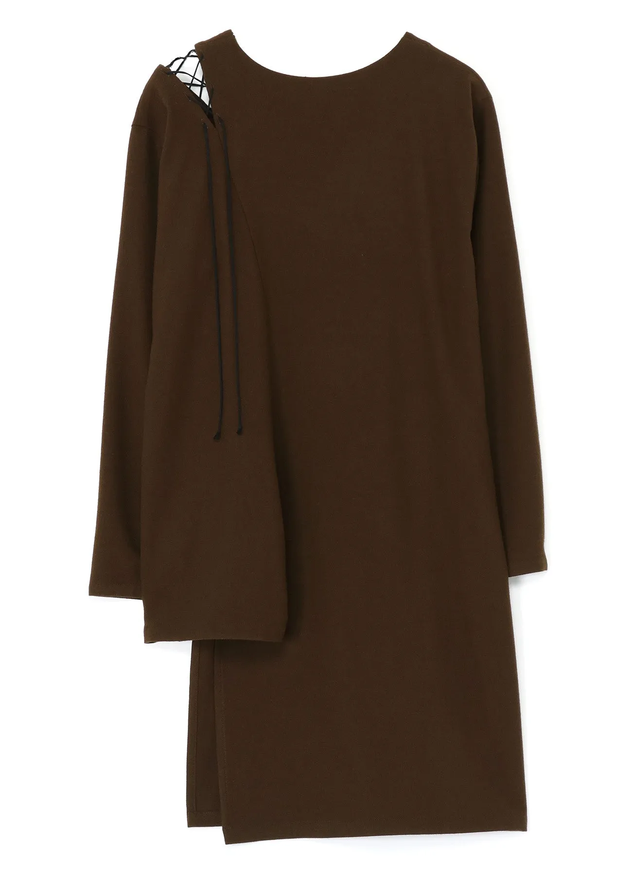 WOOL FLANNEL LACE-UP SHOULDER DETAIL TOP sold by Yohji Yamamoto product image thumbnail 3