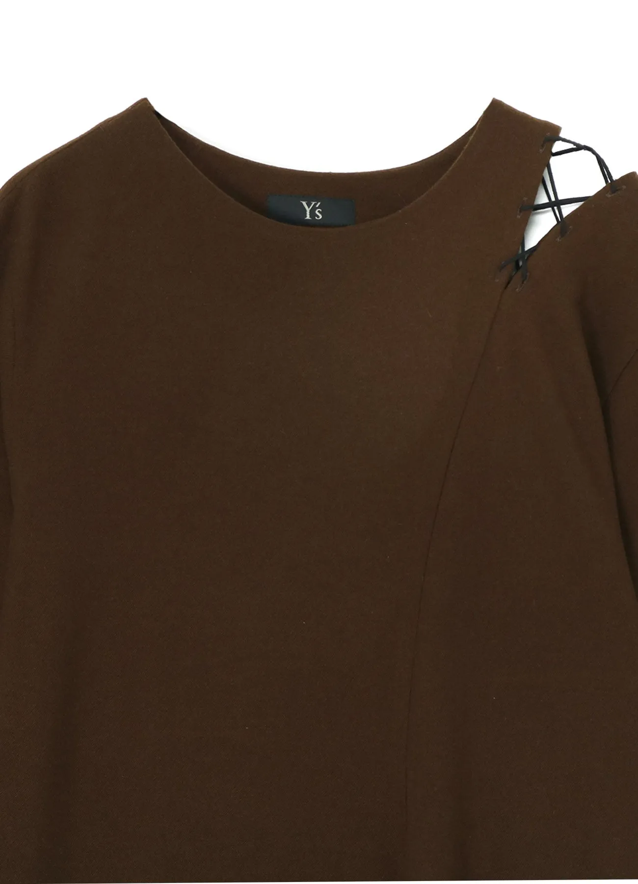 WOOL FLANNEL LACE-UP SHOULDER DETAIL TOP sold by Yohji Yamamoto product image thumbnail 4