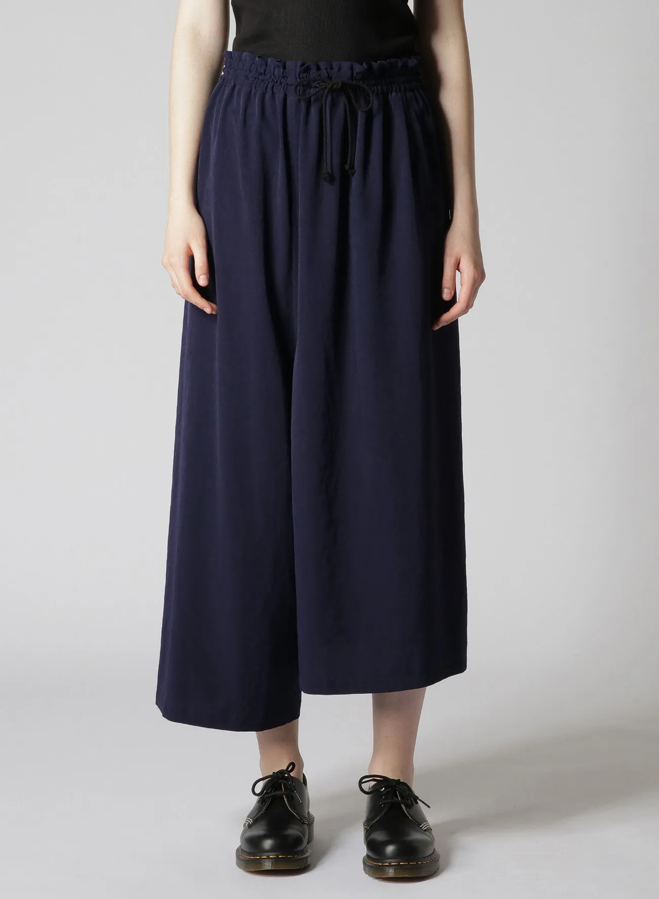 TRIACETATE POLYESTER CREPE de CHINE FRONT TUCK THICK PANTS sold by Yohji Yamamoto product image thumbnail 4