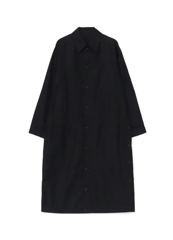 [Y's-Black Name]BLACK TWILL SIDE VENT WORK SHIRT COAT sold by Yohji Yamamoto
