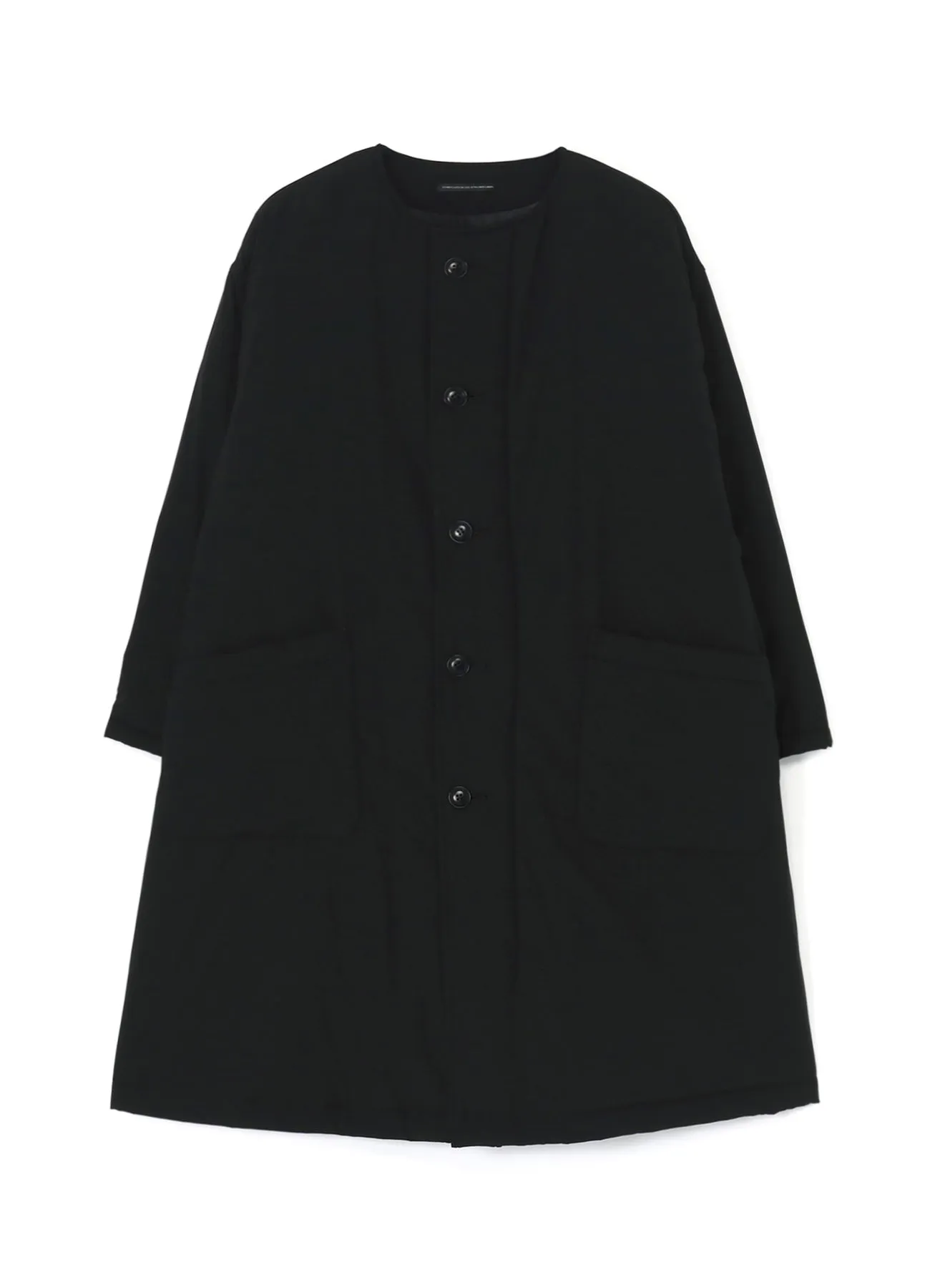 TYPEWRITER POLYESTER COLLARLESS COAT sold by Yohji Yamamoto