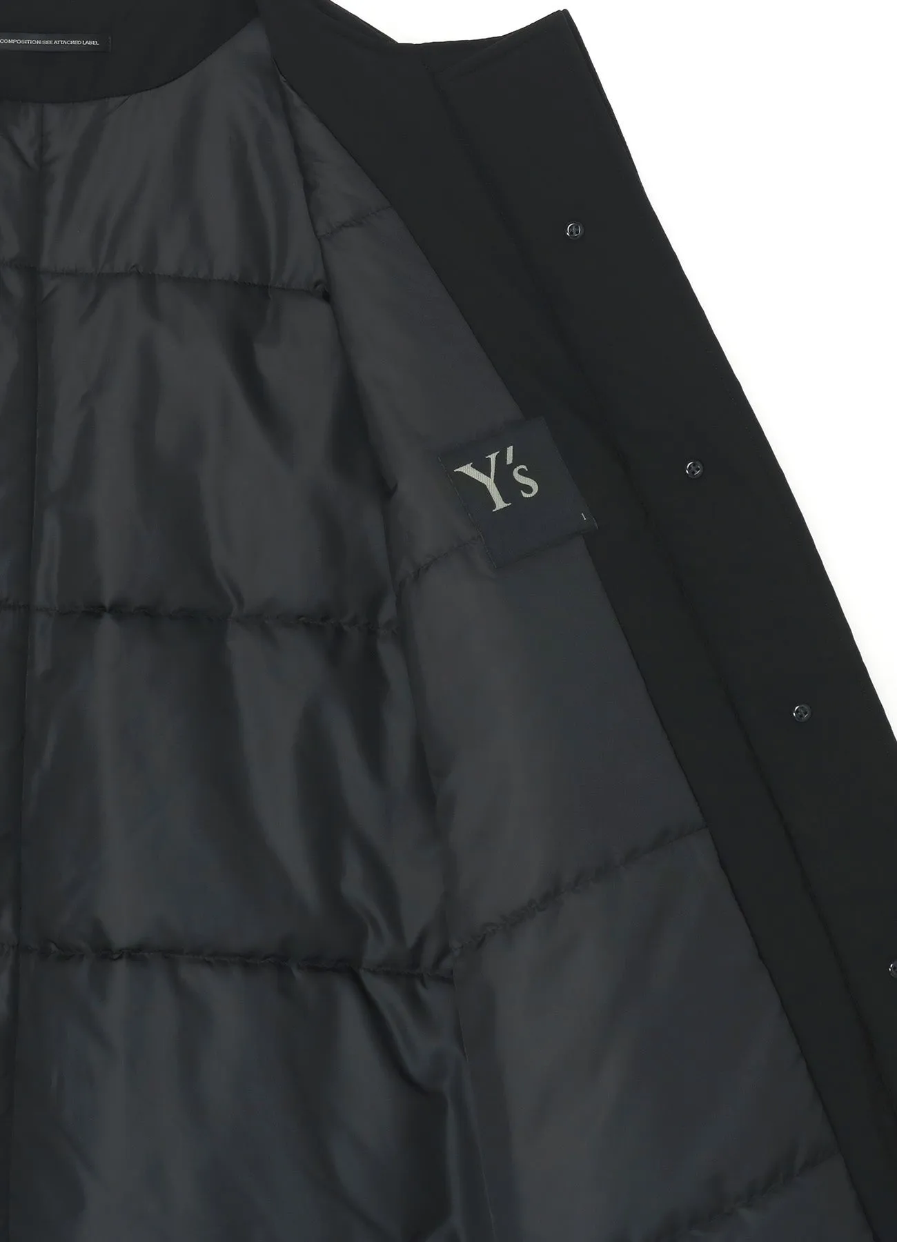 TYPEWRITER POLYESTER COLLARLESS COAT sold by Yohji Yamamoto product image thumbnail 4