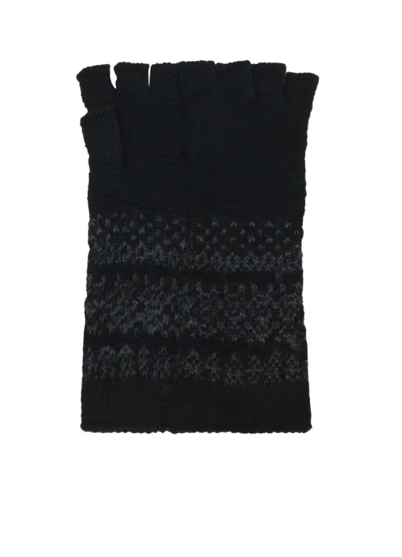 FAIR ISLE PATTERN FINGERLESS GLOVES sold by Yohji Yamamoto