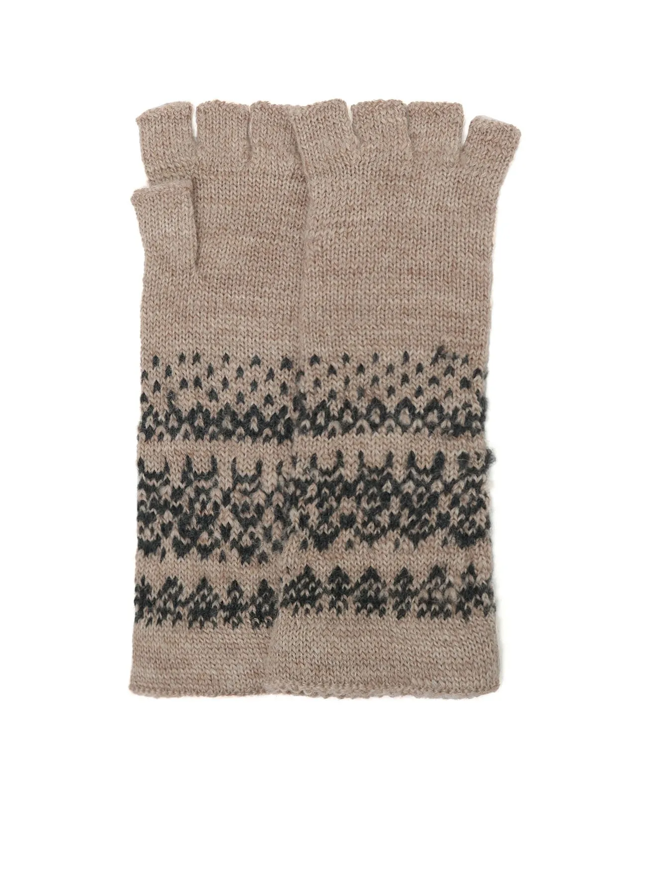 FAIR ISLE PATTERN FINGERLESS GLOVES sold by Yohji Yamamoto
