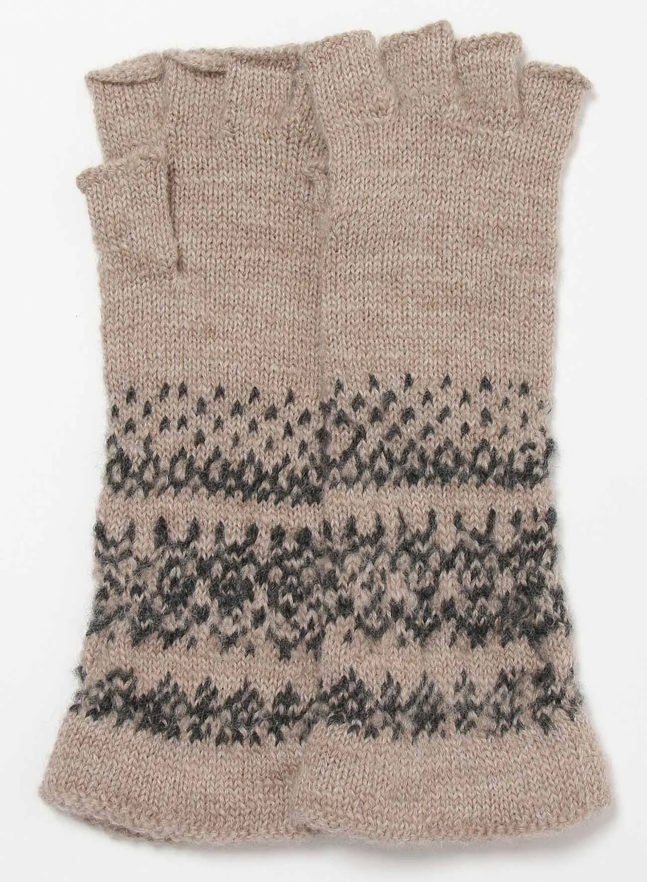 FAIR ISLE PATTERN FINGERLESS GLOVES sold by Yohji Yamamoto product image thumbnail 2