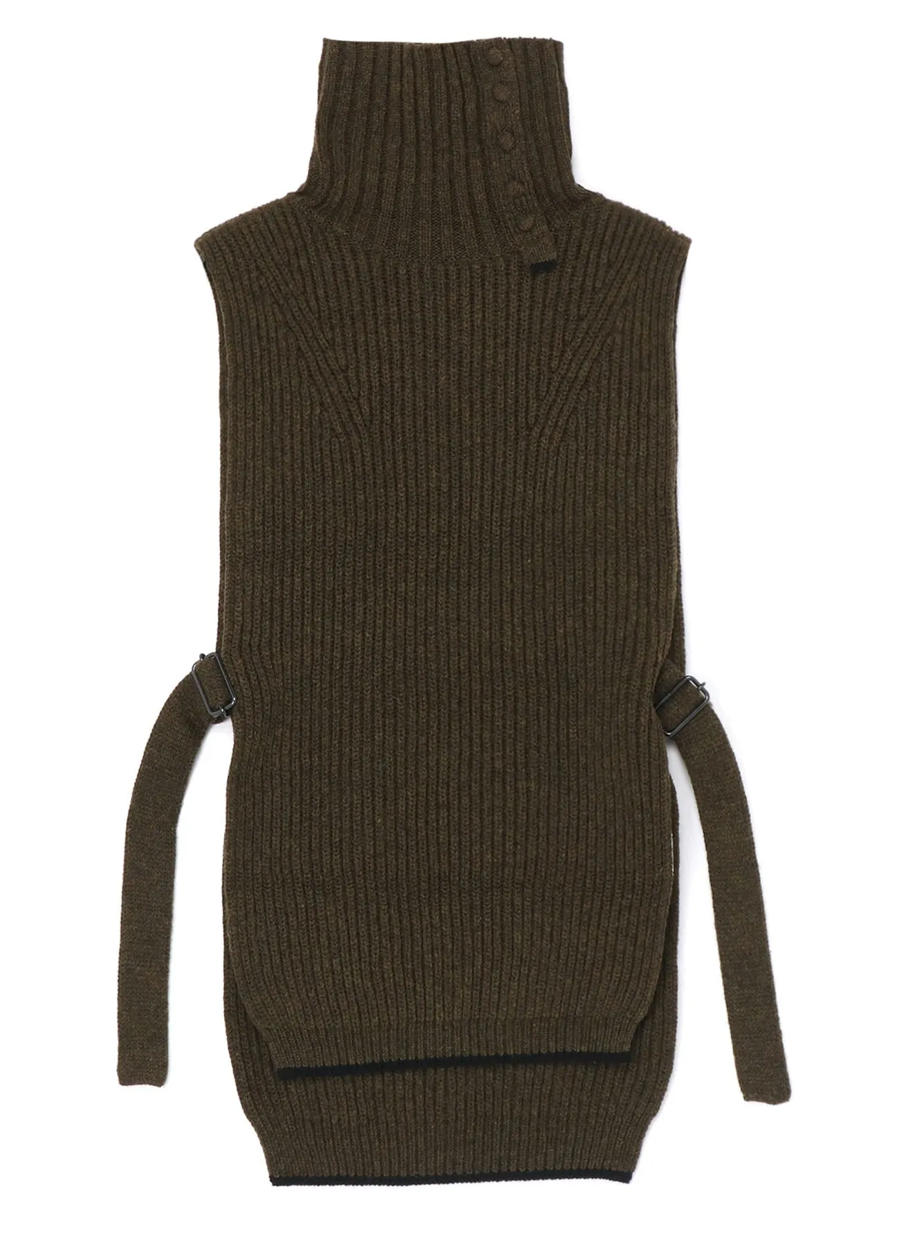 BUTTON-UP NECK DETAIL LAMBSWOOL BIB sold by Yohji Yamamoto product image thumbnail 2