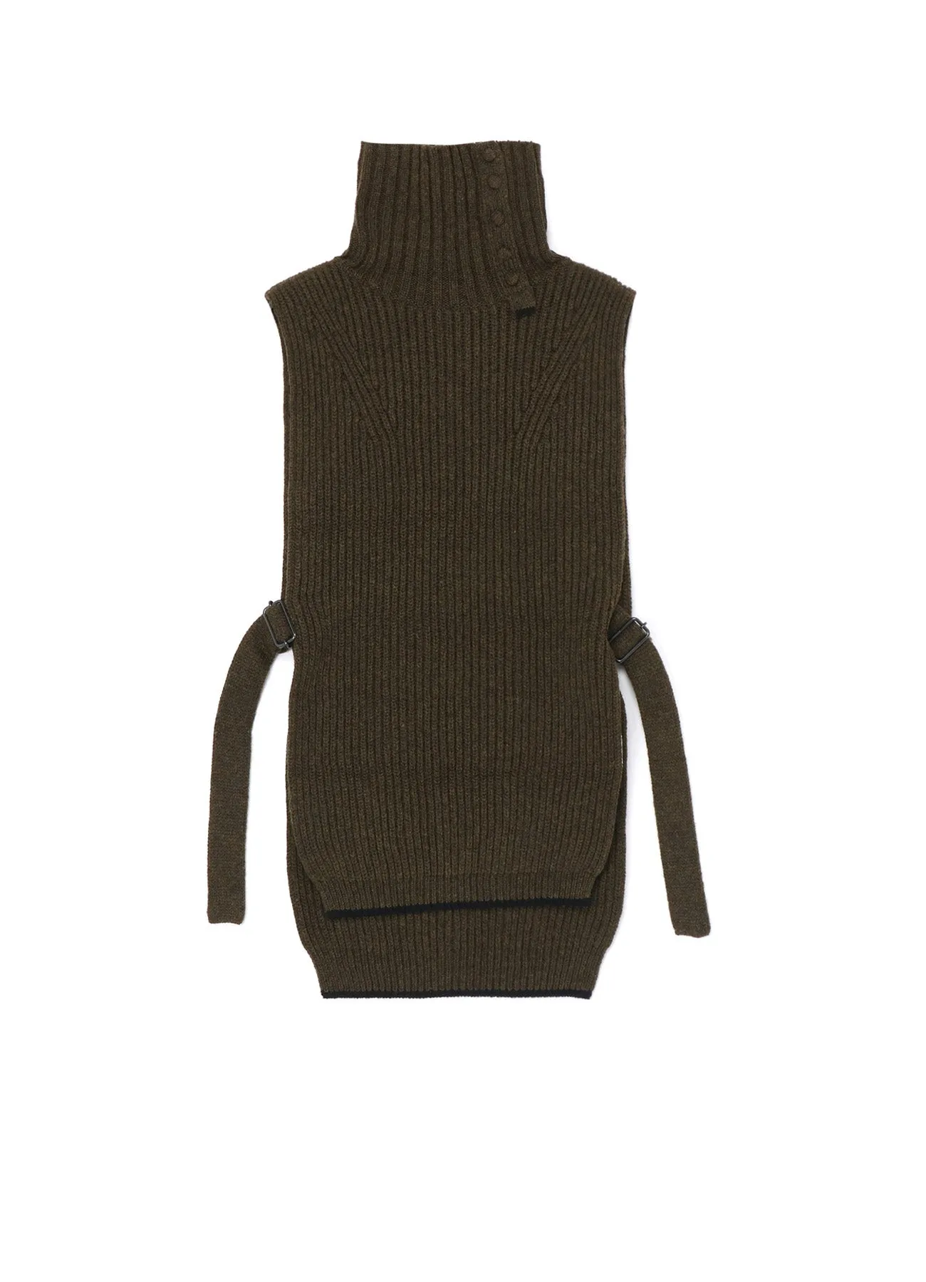 BUTTON-UP NECK DETAIL LAMBSWOOL BIB sold by Yohji Yamamoto