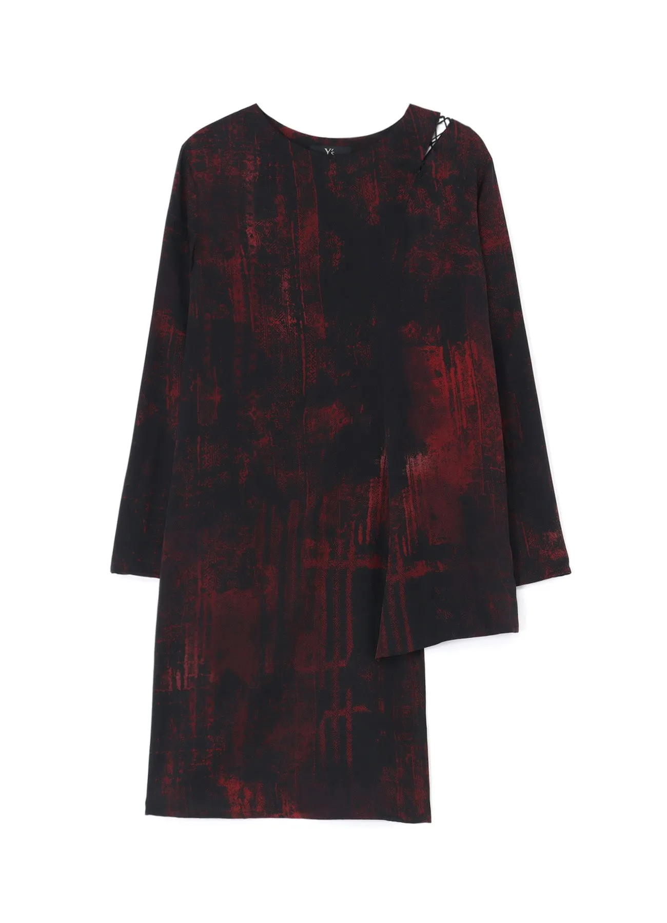 CUPRO/RAYON TWILL LACE-UP SHOULDER DETAIL TOP sold by Yohji Yamamoto