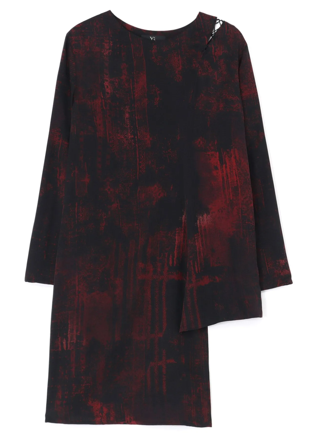 CUPRO/RAYON TWILL LACE-UP SHOULDER DETAIL TOP sold by Yohji Yamamoto product image thumbnail 2