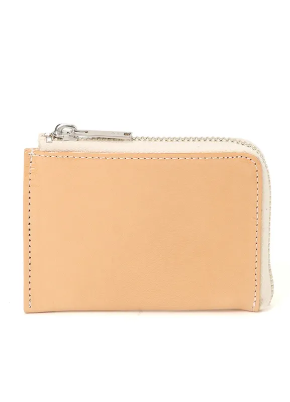 TANNED/ENAMEL-COATED LEATHER ZIPPERED CARD CASE sold by Yohji Yamamoto