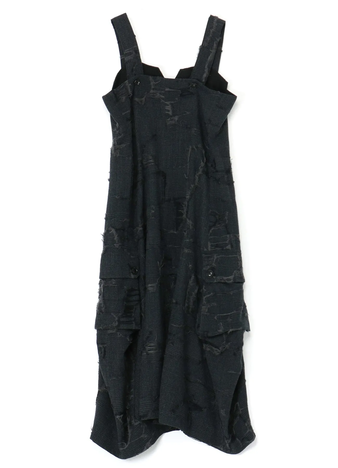 WOOL GLEN CHECK FLAP POCKET DRESS sold by Yohji Yamamoto product image thumbnail 3