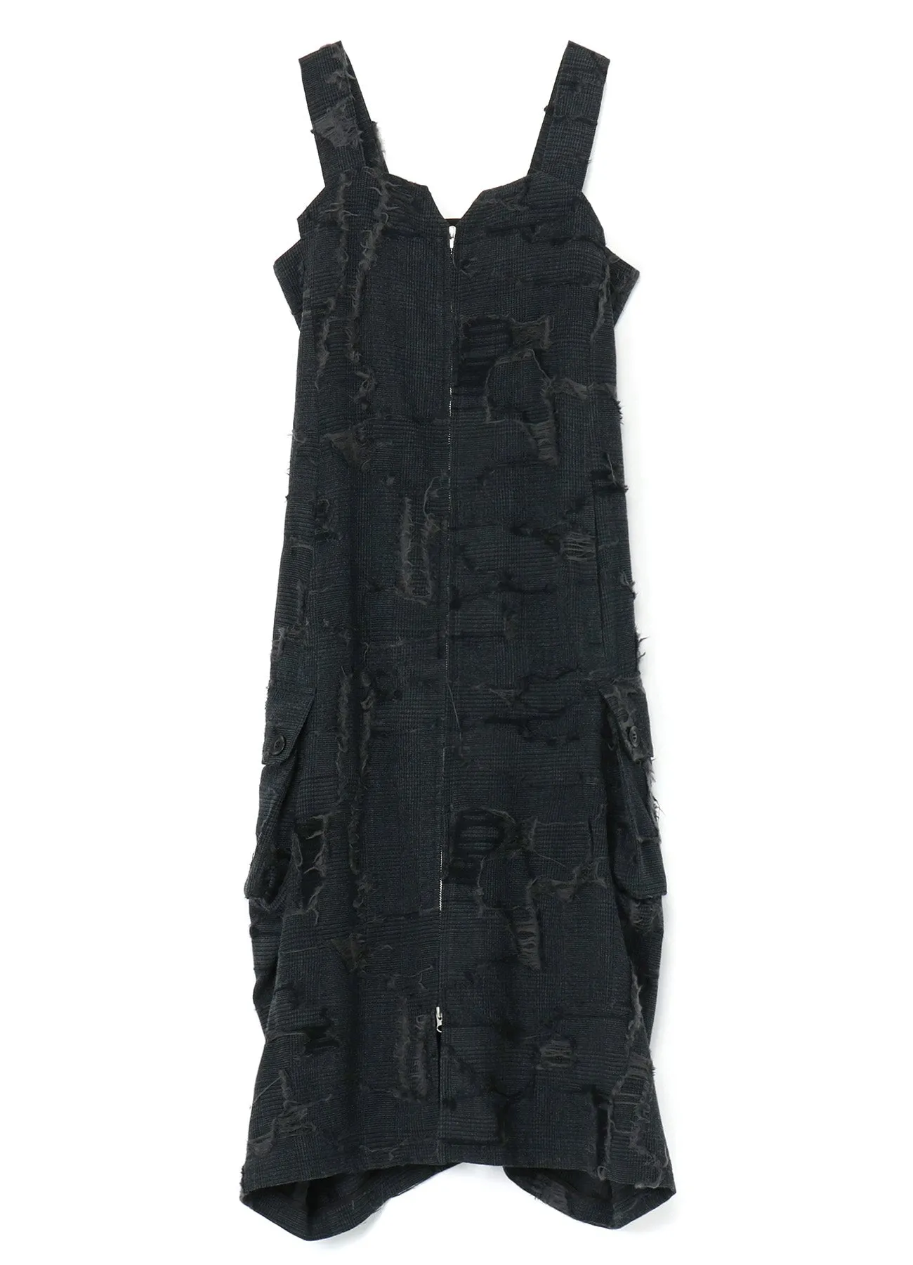 WOOL GLEN CHECK FLAP POCKET DRESS sold by Yohji Yamamoto product image thumbnail 2