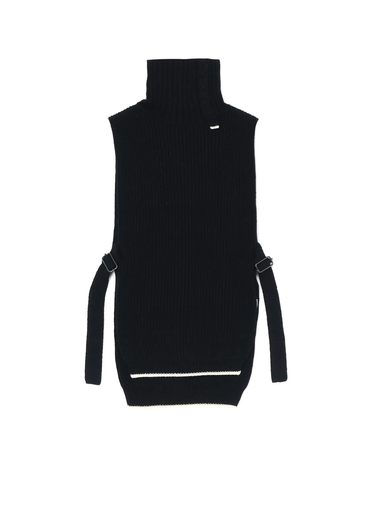 BUTTON-UP NECK DETAIL LAMBSWOOL BIB sold by Yohji Yamamoto