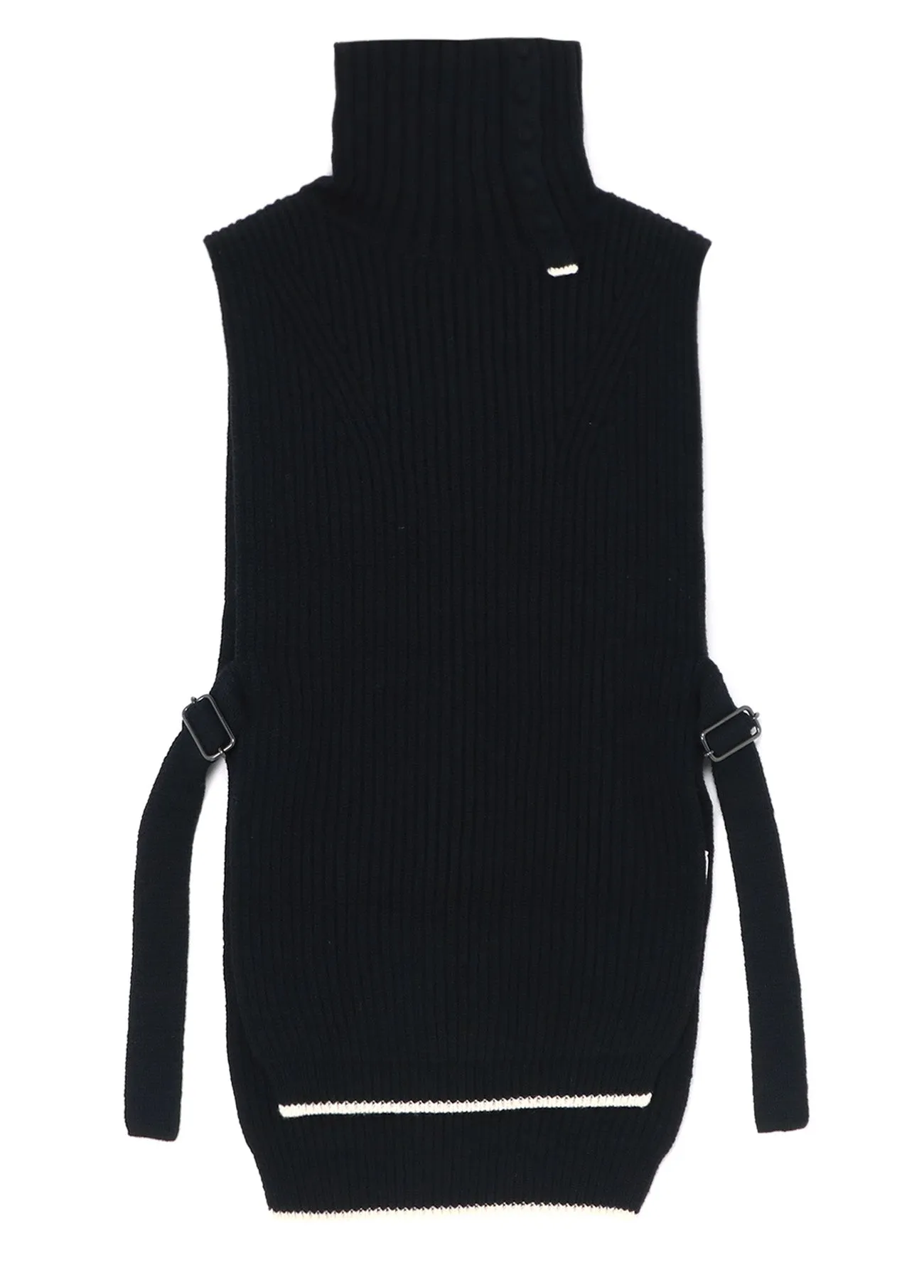 BUTTON-UP NECK DETAIL LAMBSWOOL BIB sold by Yohji Yamamoto product image thumbnail 2