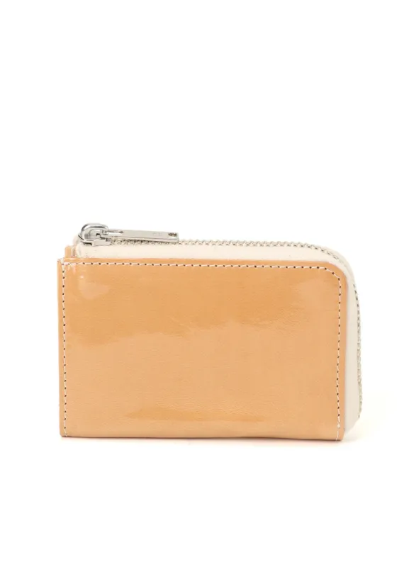TANNED/ENAMEL-COATED LEATHER ZIPPERED KEY CASE sold by Yohji Yamamoto