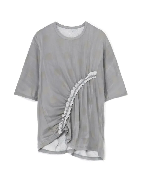 POLKA DOT PRINT T-SHIRT WITH GATHERED DETAIL B sold by Yohji Yamamoto