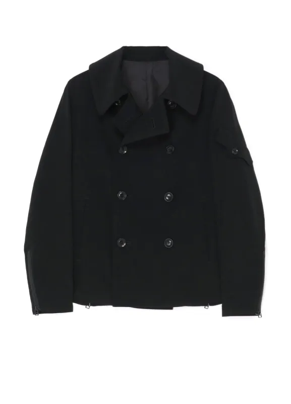 [Y's-Black Name]TRIACETATE POLYESTER CREPE de CHINE DOUBLE FRONT BLOUSON sold by Yohji Yamamoto