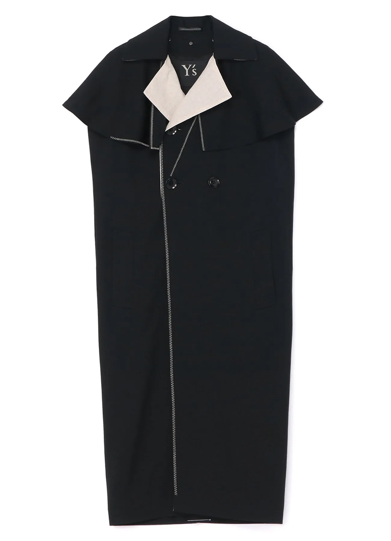 GABARDINE CAPE ATTACHED TRENCH COAT sold by Yohji Yamamoto product image thumbnail 2