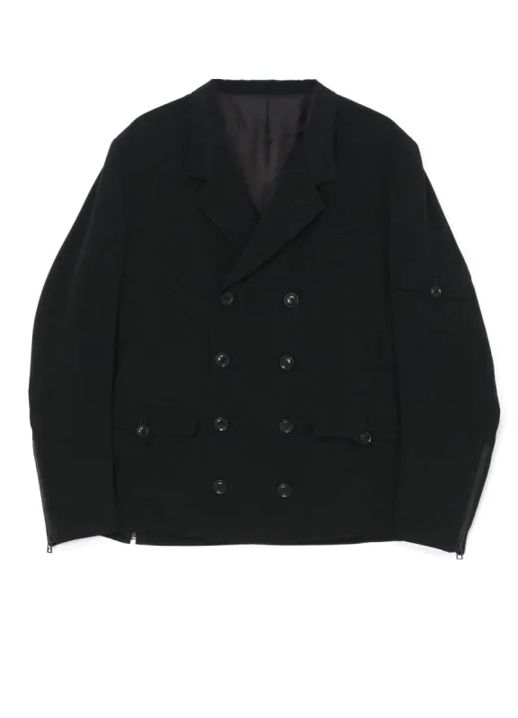 [Y's-Black Name]TRIACETATE POLYESTER CREPE de CHINE DOUBLE FRONT JACKET sold by Yohji Yamamoto
