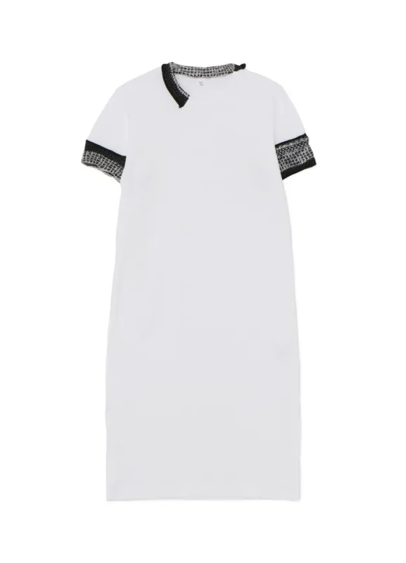 JERSEY AND NATIVE JACQUARD KNIT ATTACHED LONG ONEPIECE made by Yohji Yamamoto