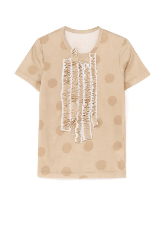 POLKA DOT PRINT T-SHIRT WITH GATHERED DETAIL A sold by Yohji Yamamoto