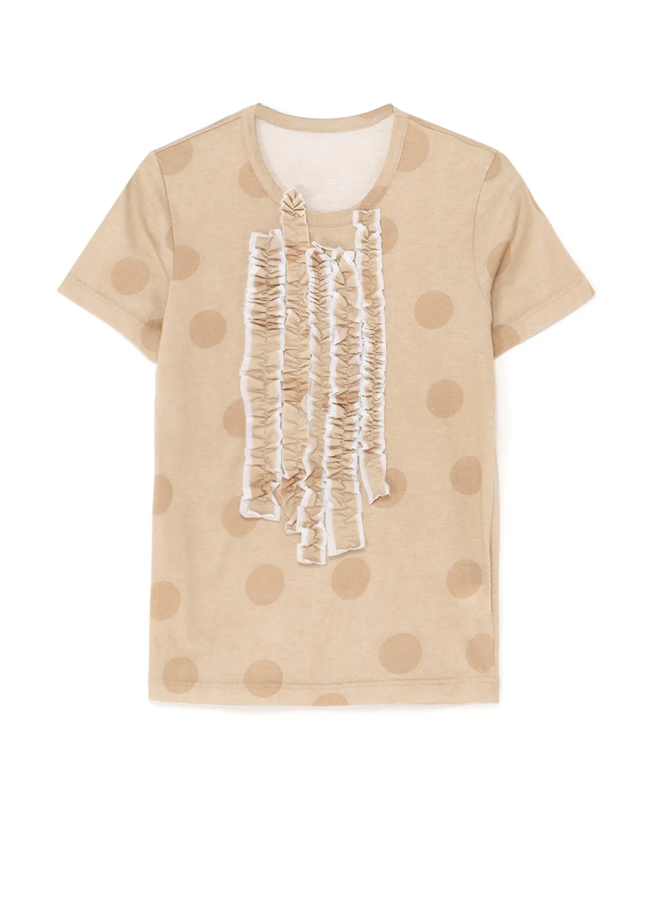 POLKA DOT PRINT T-SHIRT WITH GATHERED DETAIL A sold by Yohji Yamamoto