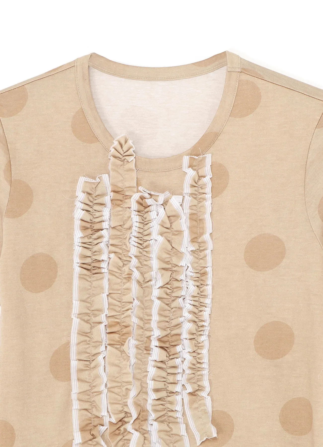 POLKA DOT PRINT T-SHIRT WITH GATHERED DETAIL A sold by Yohji Yamamoto product image thumbnail 4