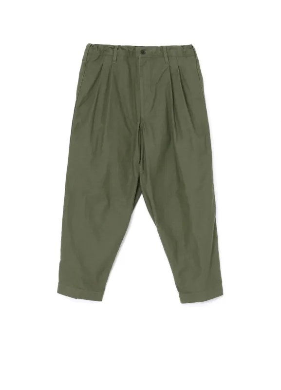 [Y's-Black Name]BACKSIDE SULFURIZATION SATIN 2 TUCK PANTS WITH WAIST BELT sold by Yohji Yamamoto