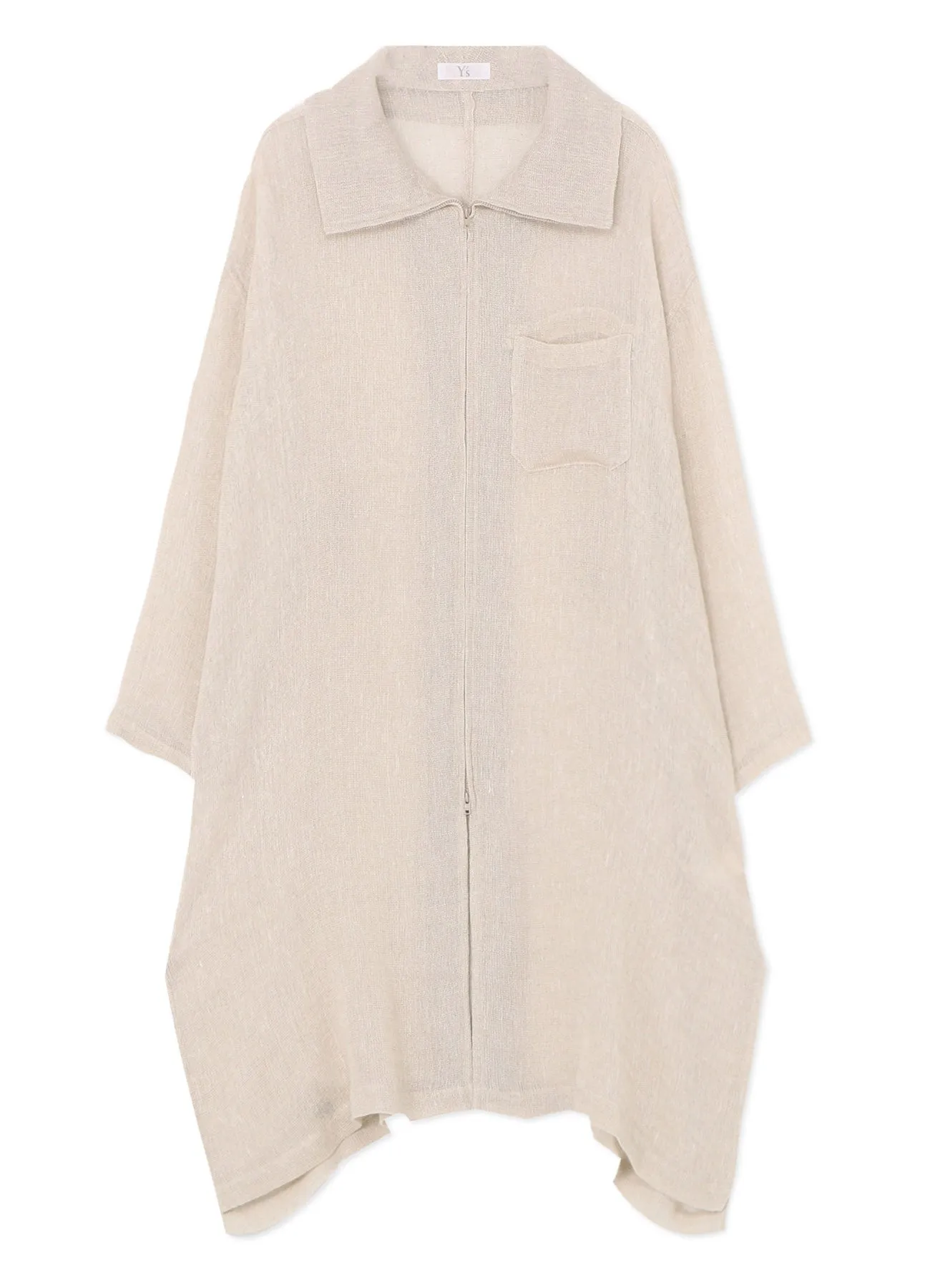 LENO CLOTH STAND COLLAR DRESS sold by Yohji Yamamoto product image thumbnail 2