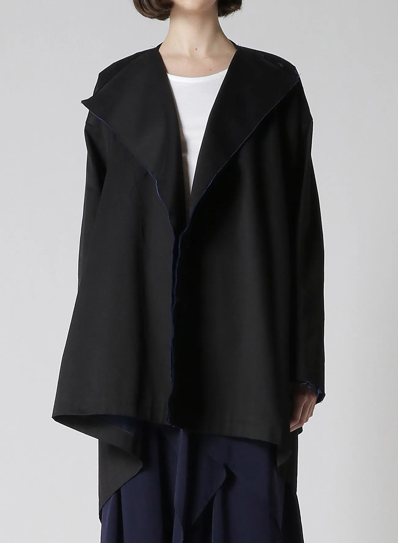 DOUBLE FACED TWILL NO COLLAR SHORT COAT sold by Yohji Yamamoto product image thumbnail 4