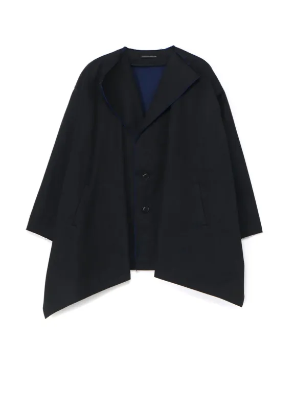 DOUBLE FACED TWILL NO COLLAR SHORT COAT sold by Yohji Yamamoto