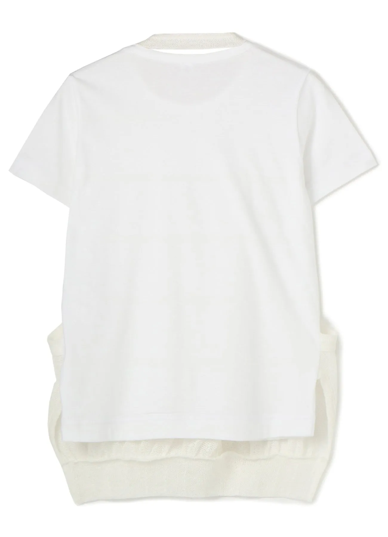 PLAIN STITCH x FAUX LINEN APRON HALF SLEEVE T sold by Yohji Yamamoto product image thumbnail 3