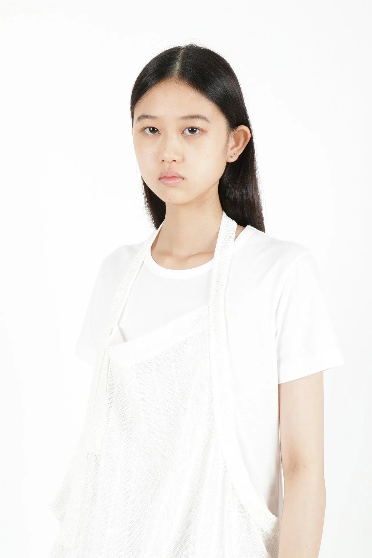 PLAIN STITCH x FAUX LINEN APRON HALF SLEEVE T sold by Yohji Yamamoto product image thumbnail 5